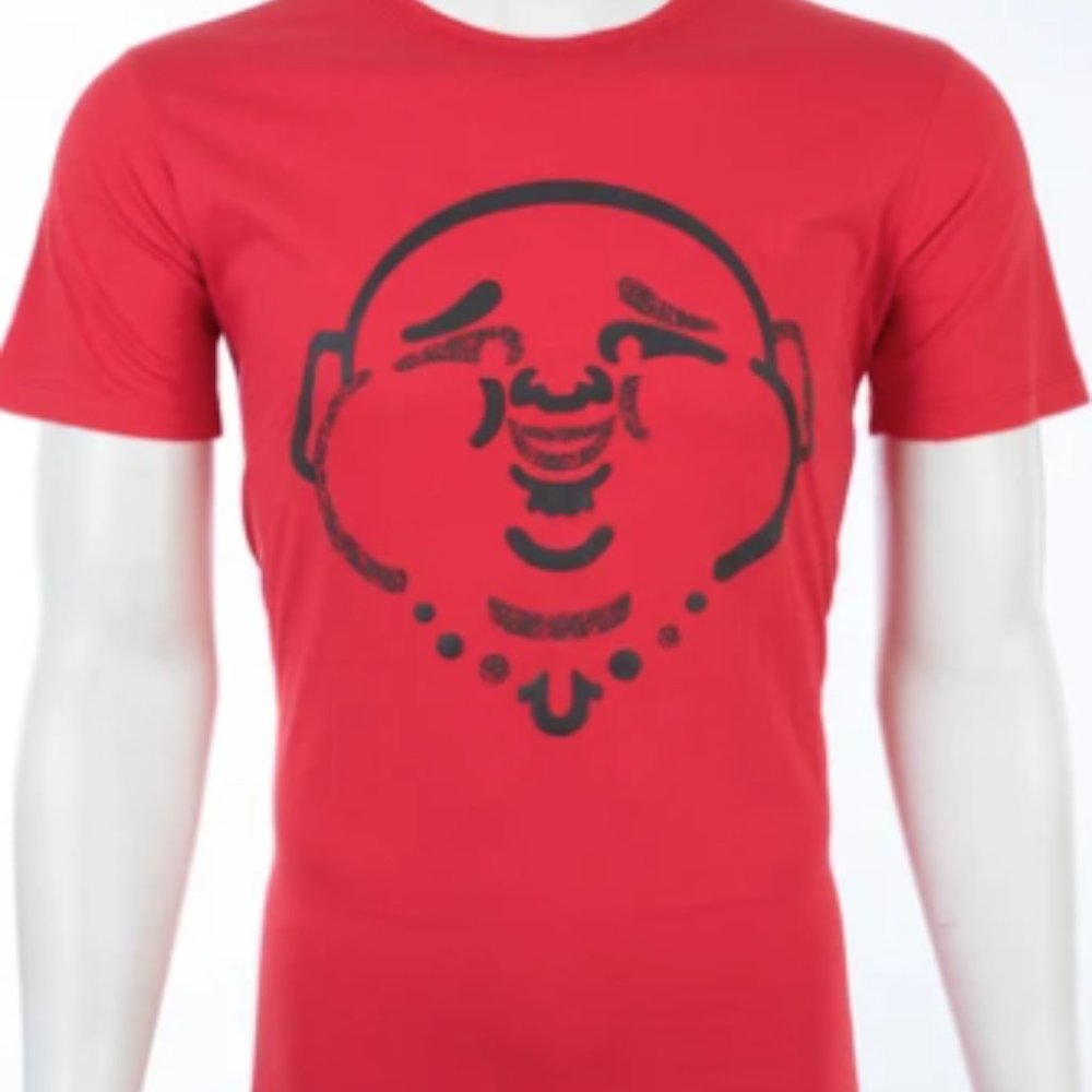 TRUE RELIGION Mens Short Sleeve ORIGINAL BUDDHA Crewneck T-Shirt (Red)